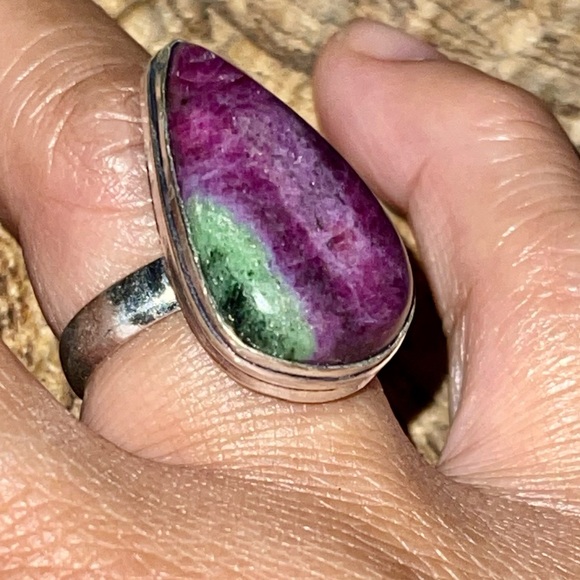 Saualpite Ruby Zoisite Statement Ring Size 7 - Picture 8 of 10